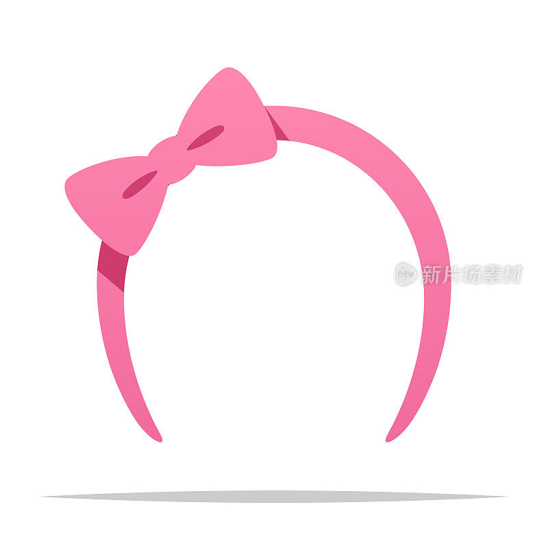 Pink headband with bow vector isolated illustration